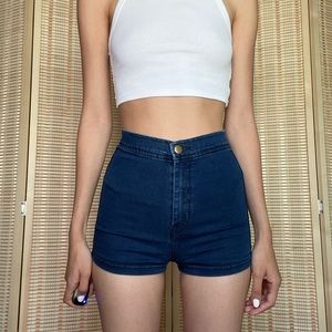 american apparel denim high waisted shorts